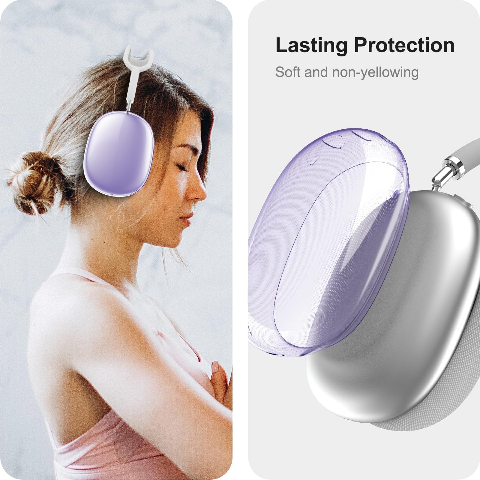 Amazon.com: MOLOPPO Transparent Purple Case for AirPods Max 2/1